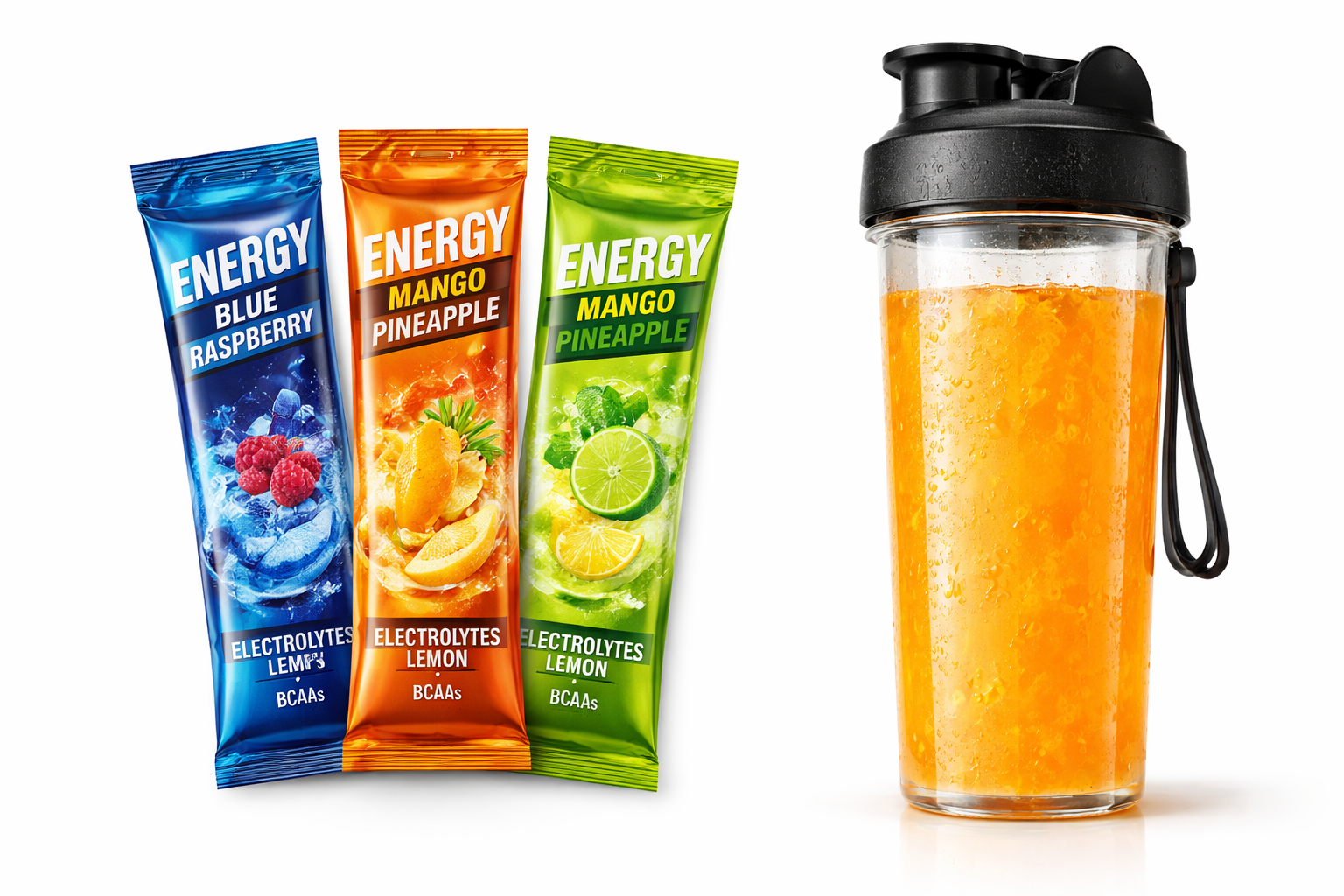 Réalisation de Very Foody, création de boissons en poudre avec des électrolytes pour les sportifs