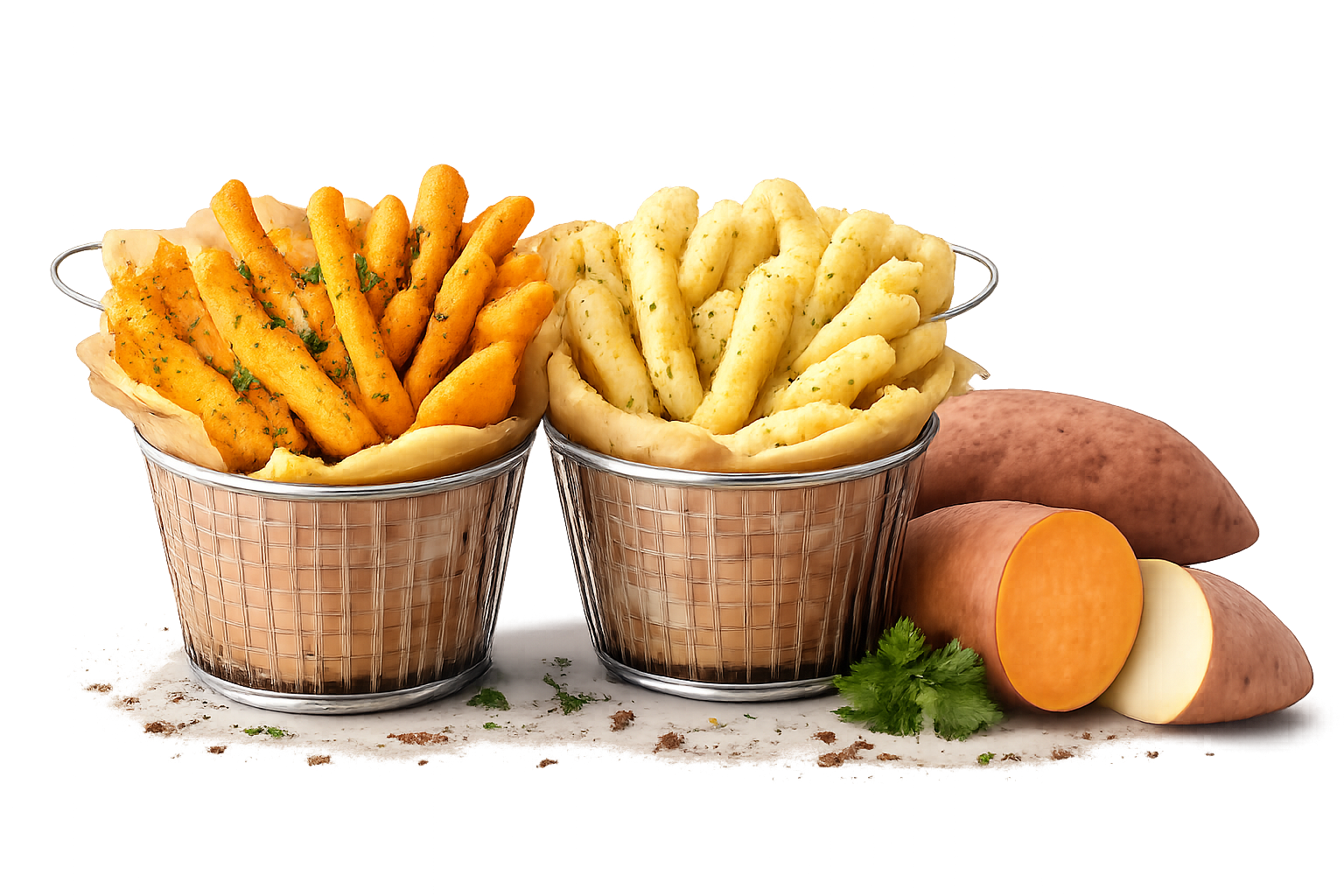 Réalisation Very Foody, création de frites de patates douces fraîches et surgelées